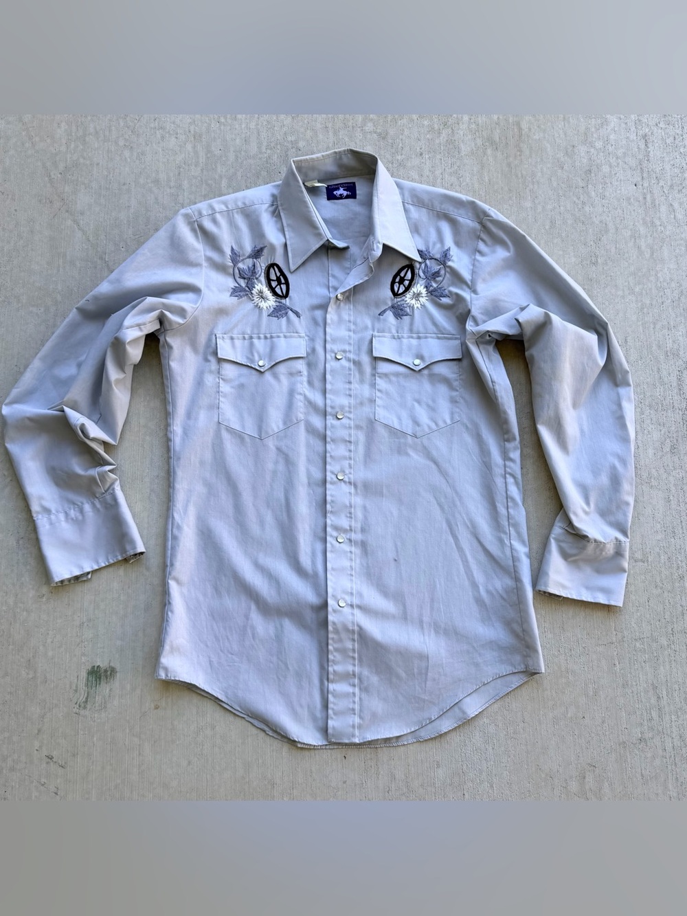 Vintage Chute 1 Western Shirt Pearl Snap Men Size 15.5 34 80s Cowboy